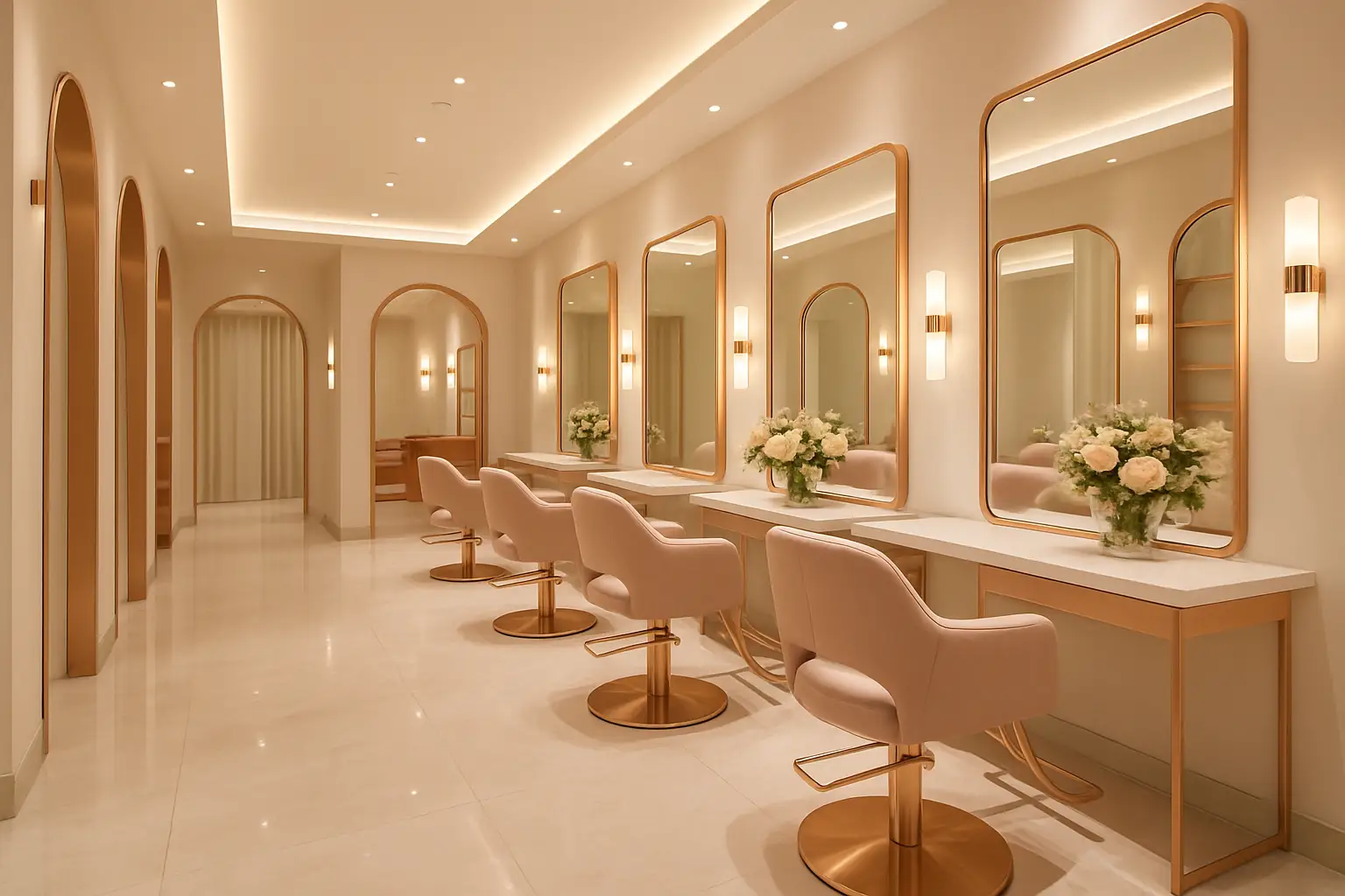 Elegant Girl Ladies Salon interior
