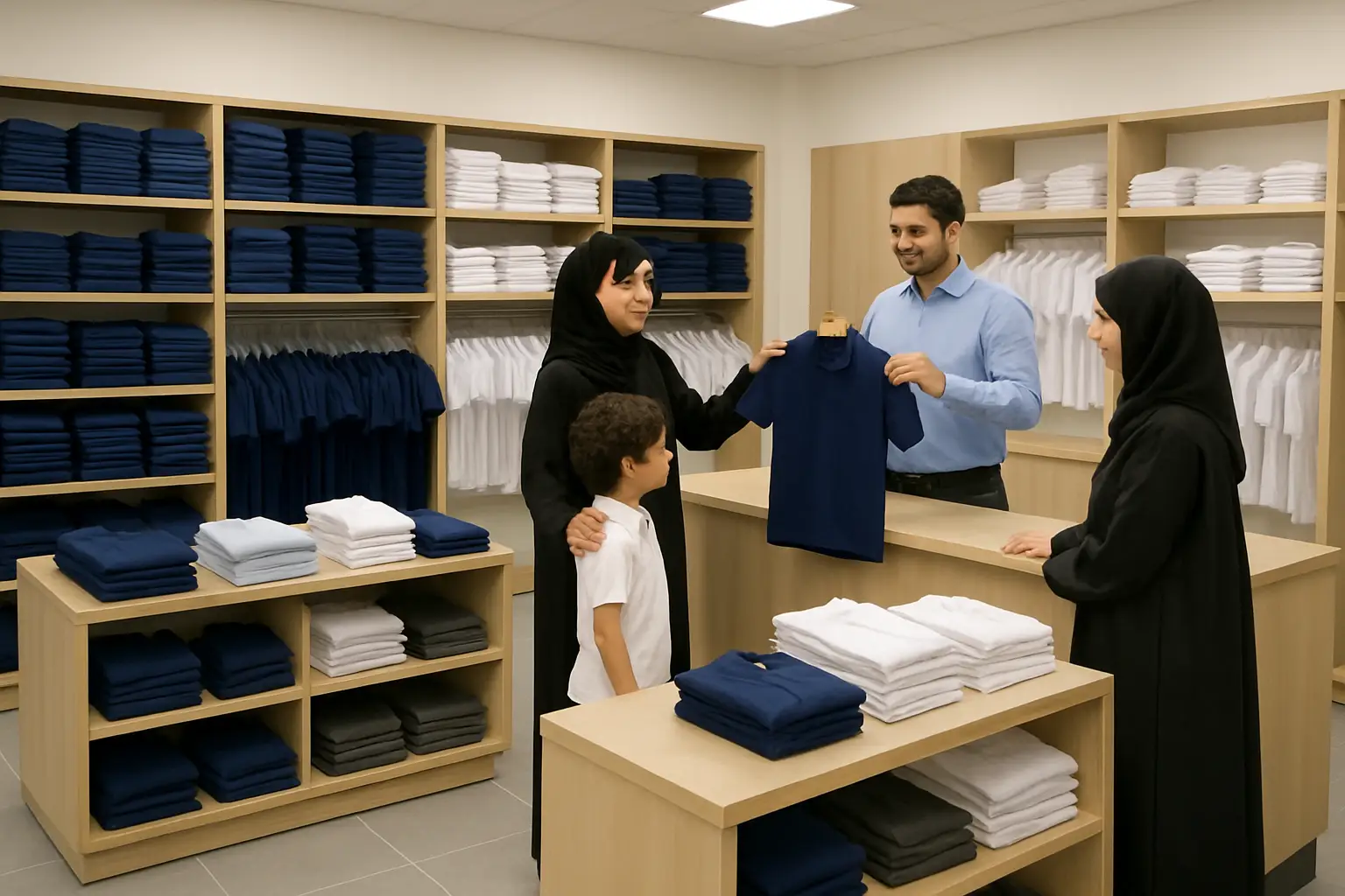 Square Uniforms store interior Ajman